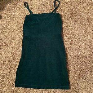 Dark green velvet dress